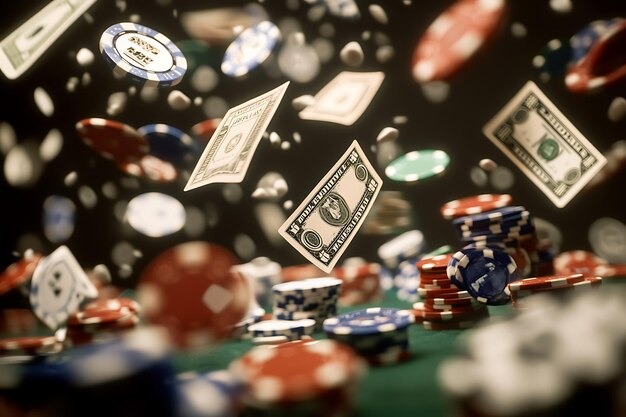 Baccarat table layout with Banker and Player betting areas